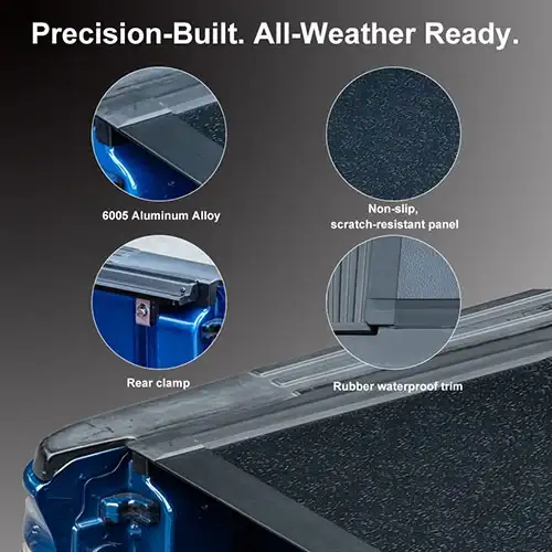 Low Profile Hard Quad-Fold Tonneau Cover for Toyota Tacoma